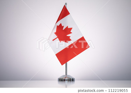 Canada flag with a gray and clean background. 112219055