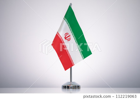Iran flag with a gray and clean background. Iran flag with a gray and clean background. 112219063