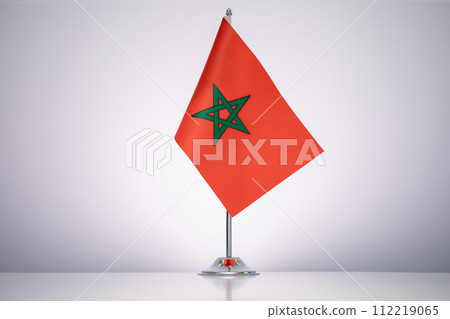 Morocco flag with a gray and clean background. 112219065