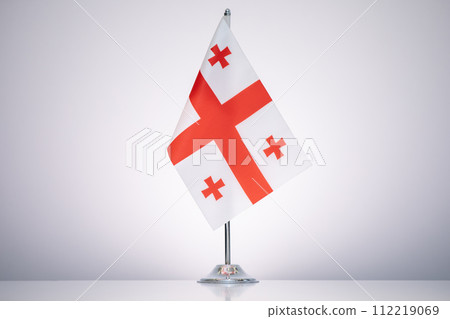 Georgia flag with a gray and clean background. Georgia flag with a gray and clean background. 112219069