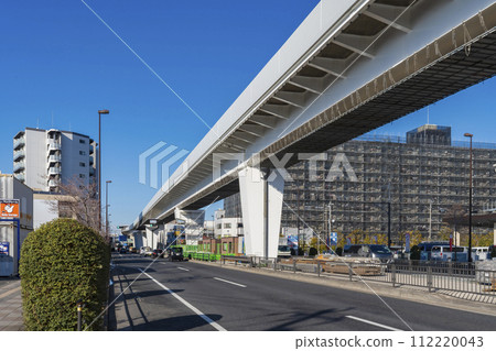 [Urban scenery] Adachi-ku Toneri Liner viaduct and Ogubashi Street streetscape 112220043
