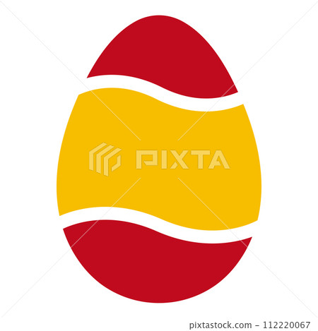 Easter egg, stylized pattern color of Spain flag es 112220067