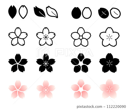 簡單的櫻花向量圖示集 112220090