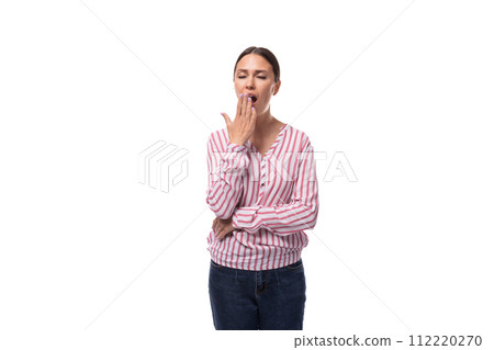 young secretary woman is worried on a white background young secretary woman is worried on a white background 112220270