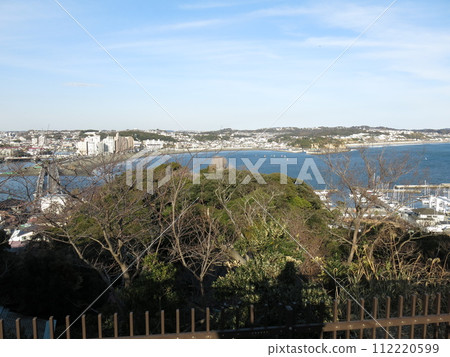 View from Miami Beach Plaza of Enoshima Samuel Cocking Garden (Enoshima Ohashi Bridge, Katase Higashihama, Shichirigahama, etc.) 112220599