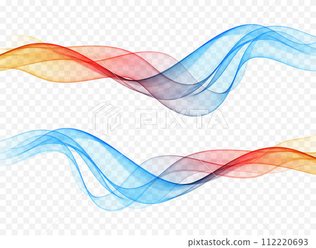 Wavy design element,abstract transparent color wave. 112220693