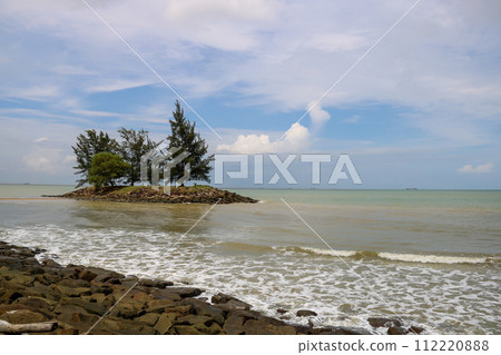 Small Offshore Island at Tanjung Batu Bintulu in Borneo Sarawak Malaysia 112220888