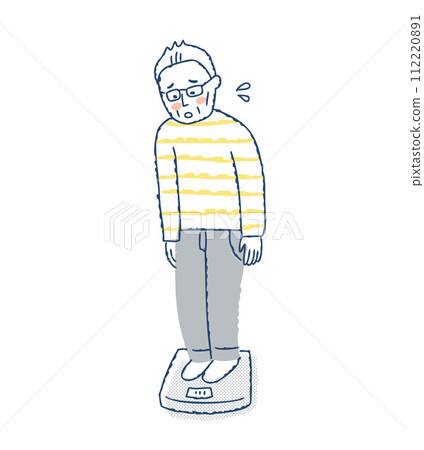 關心自己體重的老人 關心自己體重的老人 112220891