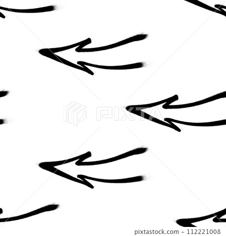 Seamless pattern of sprayed graffiti arrows with overspray in black over white. Vector illustration template Seamless pattern of sprayed graffiti arrows with overspray in black over white. Vector illustration template 112221008