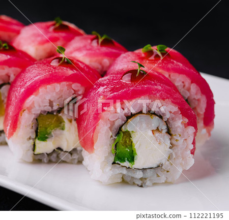 Sushi roll Maguro with tuna and shrimp 112221195