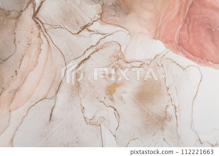 Luxurious alcohol ink painting. Liquid marble texture design. Modern abstract marble background. Luxurious alcohol ink painting. Liquid marble texture design. Modern abstract marble background. 112221663