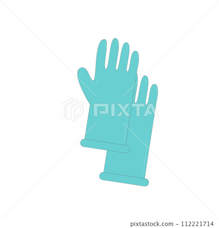 Gloves isolated on white background. Vector flat with outline illustration 112221714