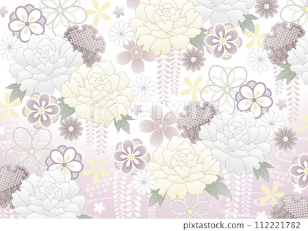 白色日式圖案,顏色淡暗(非無縫) 白色日式圖案,顏色淡暗(非無縫) 112221782