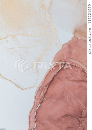 Luxurious alcohol ink painting. Liquid marble texture design. Modern abstract marble background. Luxurious alcohol ink painting. Liquid marble texture design. Modern abstract marble background. 112221929