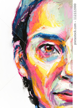Conceptual abstract picture of a beautiful girl. Conceptual abstract closeup of an oil pastels. Conceptual abstract picture of a beautiful girl. Conceptual abstract closeup of an oil pastels. 112222000