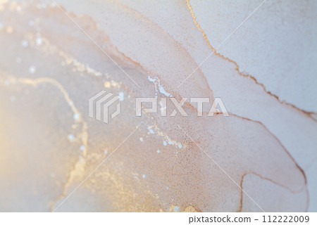 Luxurious alcohol ink painting. Liquid marble texture design. Modern abstract marble background. 112222009