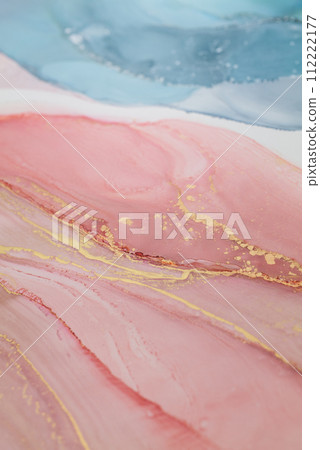Beautiful background with smudges and stains alcohol ink. Abstract blue, red art with gold. Beautiful background with smudges and stains alcohol ink. Abstract blue, red art with gold. 112222177