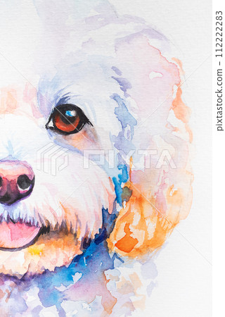 dog painted in watercolor on a white background dog painted in watercolor on a white background 112222283