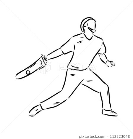 basque pelota vector line icon. playing basque pelota. sport pictogram illustration. 112223048