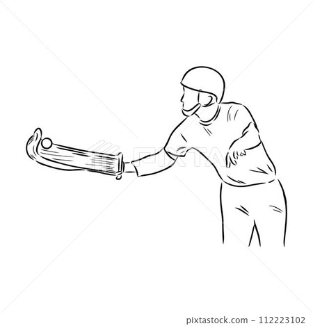 basque pelota vector line icon. playing basque pelota. sport pictogram illustration. 112223102