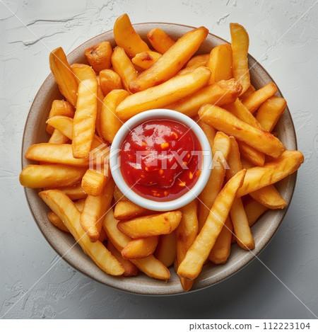 fried potatoes with tomato sauce 112223104