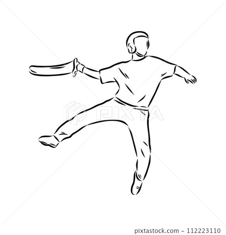 basque pelota vector line icon. playing basque pelota. sport pictogram illustration. 112223110