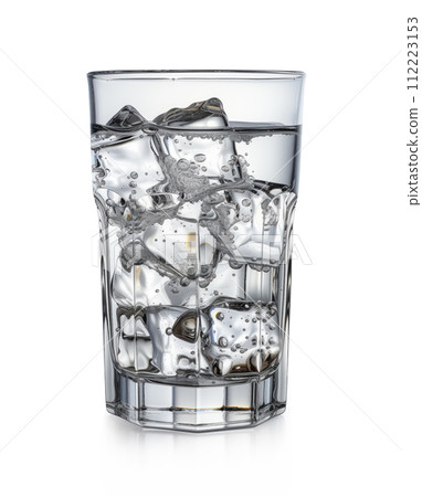 ice water in glass isolated 112223153