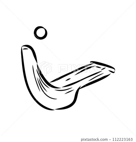 basque pelota vector line icon. playing basque pelota. sport pictogram illustration. 112223163