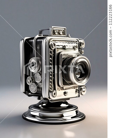 Vintage Camera Captured from a Front Facing Angle, Generative AI 112223166