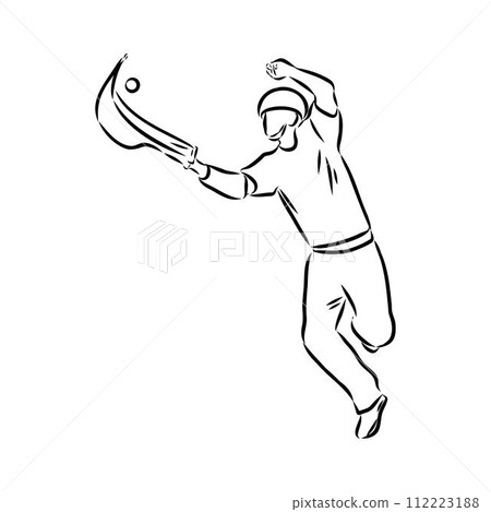 basque pelota vector line icon. playing basque pelota. sport pictogram illustration. 112223188