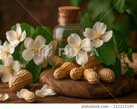 peanuts with flowers in rural style 112223195
