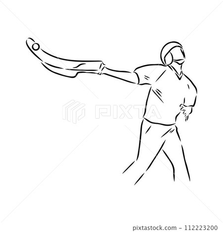 basque pelota vector line icon. playing basque pelota. sport pictogram illustration. 112223200