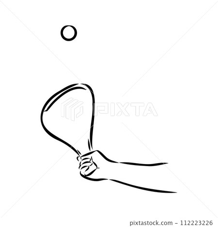 basque pelota vector line icon. playing basque pelota. sport pictogram illustration. 112223226
