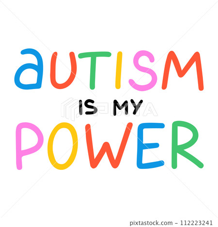 Autism is my power lettering design vector isolated 112223241