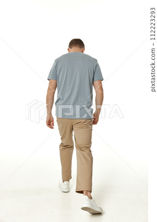 young man on white background, rear view young man on white background, rear view 112223293