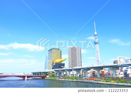 Scenery of Tokyo Skytree and Sumida River, Sumida Ward, Tokyo Scenery of Tokyo Skytree and Sumida River, Sumida Ward, Tokyo 112223353
