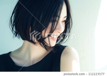 Black-haired beauty/beautiful woman "AI generated image" 112223577