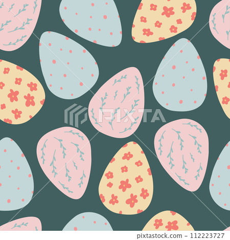 Flat design easter eggs seamless pattern 112223727