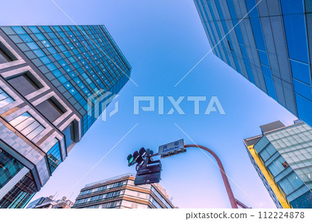 Japan's Tokyo cityscape: Nikkei Stock Average hits record high of 40,000 yen...View of Kabutocho intersection in front of Kayabacho Station = 4th 112224878