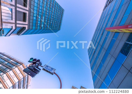 Japan's Tokyo cityscape: Nikkei Stock Average hits record high of 40,000 yen...View of Kabutocho intersection in front of Kayabacho Station = 4th 112224880