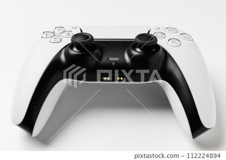 Game console controller white background white background Game console controller white background white background 112224894
