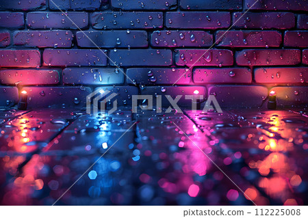 Brick Wall With Rain Drops 112225008