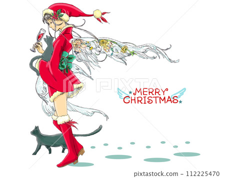 聖誕快樂貓和酒 112225470