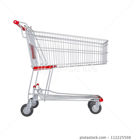 Empty shopping cart isolated on white 112225508