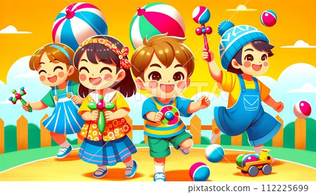 孩子們快樂地跳躍 112225699