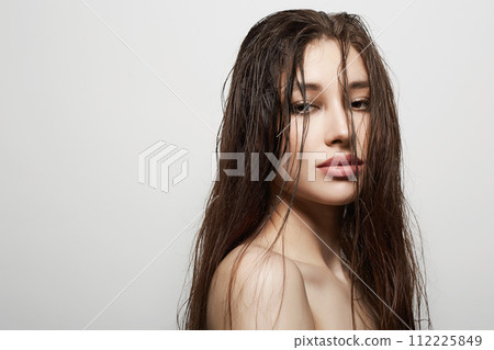beautiful girl with wet hair. young woman Beauty Portrait beautiful girl with wet hair. young woman Beauty Portrait 112225849