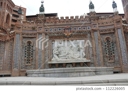 TERUEL, SPAIN Sculpture on the Oval Stairs monument in historic city Teruel TERUEL, SPAIN Sculpture on the Oval Stairs monument in historic city Teruel 112226005