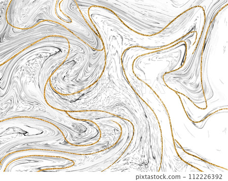 Black and Gold Marbling Texture design for poster, brochure, invitation, cover book, catalog. Vector 112226392