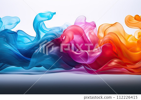Vibrant Watercolor Fusion Colorful Mixed Liquid Splashes Creating a Captivating Banner Background in Water. created with Generative AI 112226415