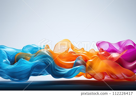 Vibrant Watercolor Fusion Colorful Mixed Liquid Splashes Creating a Captivating Banner Background in Water. created with Generative AI 112226417